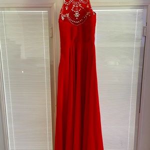 Never worn long red formal dress.